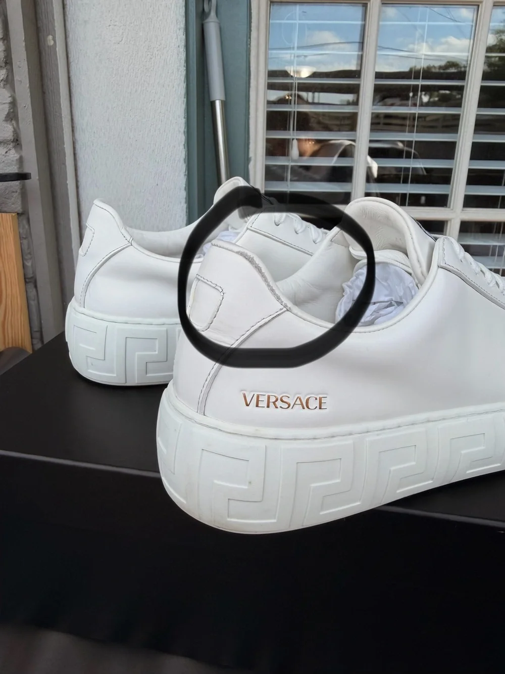 Versace White Leather Low-Top Platform Sneakers